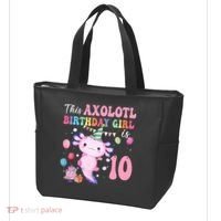 This Axolotl Birthday Girl Is 10 Years Old 10th Bday Party Tote Bag thumb 3