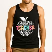 Teacher Apple Back To School Kindergarten Preschool Teacher Tank Top thumb 3