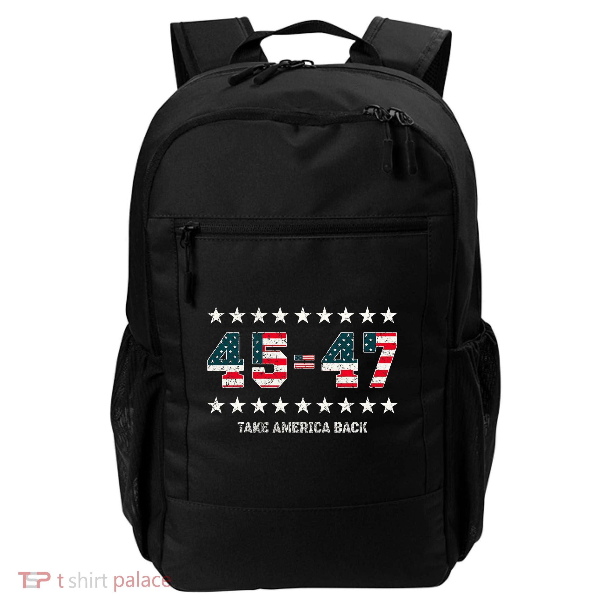 Take America Back Trump 2024 Stars 45 47 Usa President Backpack