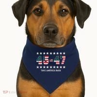 Take America Back Trump 2024 Stars 45 47 Usa President USA-Made Doggie Bandana thumb 1