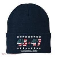 Take America Back Trump 2024 Stars 45 47 Usa President Beanie thumb 0