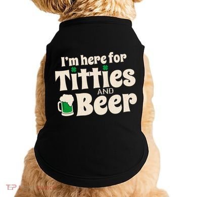 Titties And Beer Funny St Patricks Day Doggie Tank