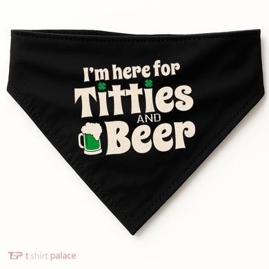 Titties And Beer Funny St Patricks Day USA-Made Doggie Bandana