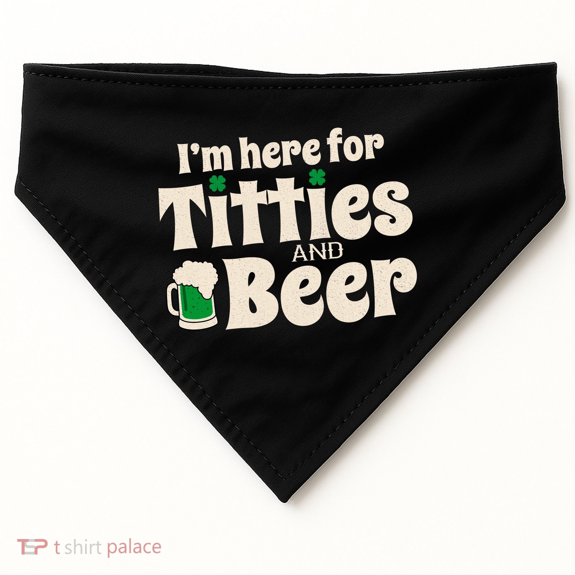 Titties And Beer Funny St Patricks Day USA-Made Doggie Bandana