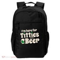 Titties And Beer Funny St Patricks Day Backpack thumb 0