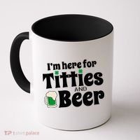 Titties And Beer Funny St Patricks Day Coffee Mug thumb 0