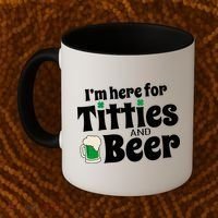 Titties And Beer Funny St Patricks Day Coffee Mug thumb 2