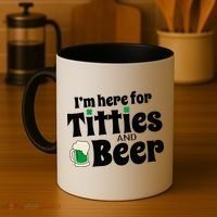 Titties And Beer Funny St Patricks Day Coffee Mug thumb 4