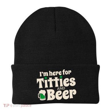 Titties And Beer Funny St Patricks Day Beanie