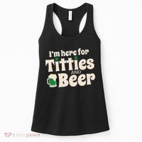 Titties And Beer Funny St Patricks Day Women's Tank Top thumb 0