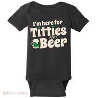 Titties And Beer Funny St Patricks Day Baby Bodysuit thumb 0