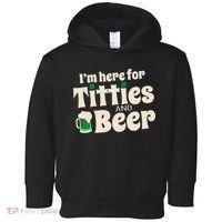 Titties And Beer Funny St Patricks Day Toddler Hoodie thumb 0