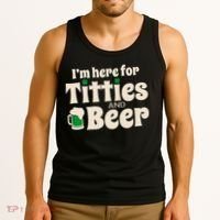 Titties And Beer Funny St Patricks Day Tank Top thumb 3
