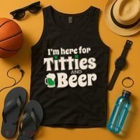 Titties And Beer Funny St Patricks Day Tank Top thumb 4
