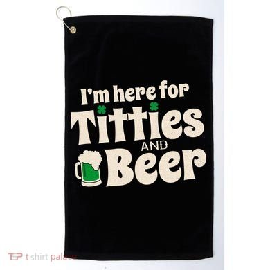Titties And Beer Funny St Patricks Day Golf Towel