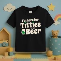 Titties And Beer Funny St Patricks Day Toddler T-Shirt thumb 3