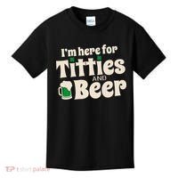 Titties And Beer Funny St Patricks Day Kids T-Shirt thumb 0