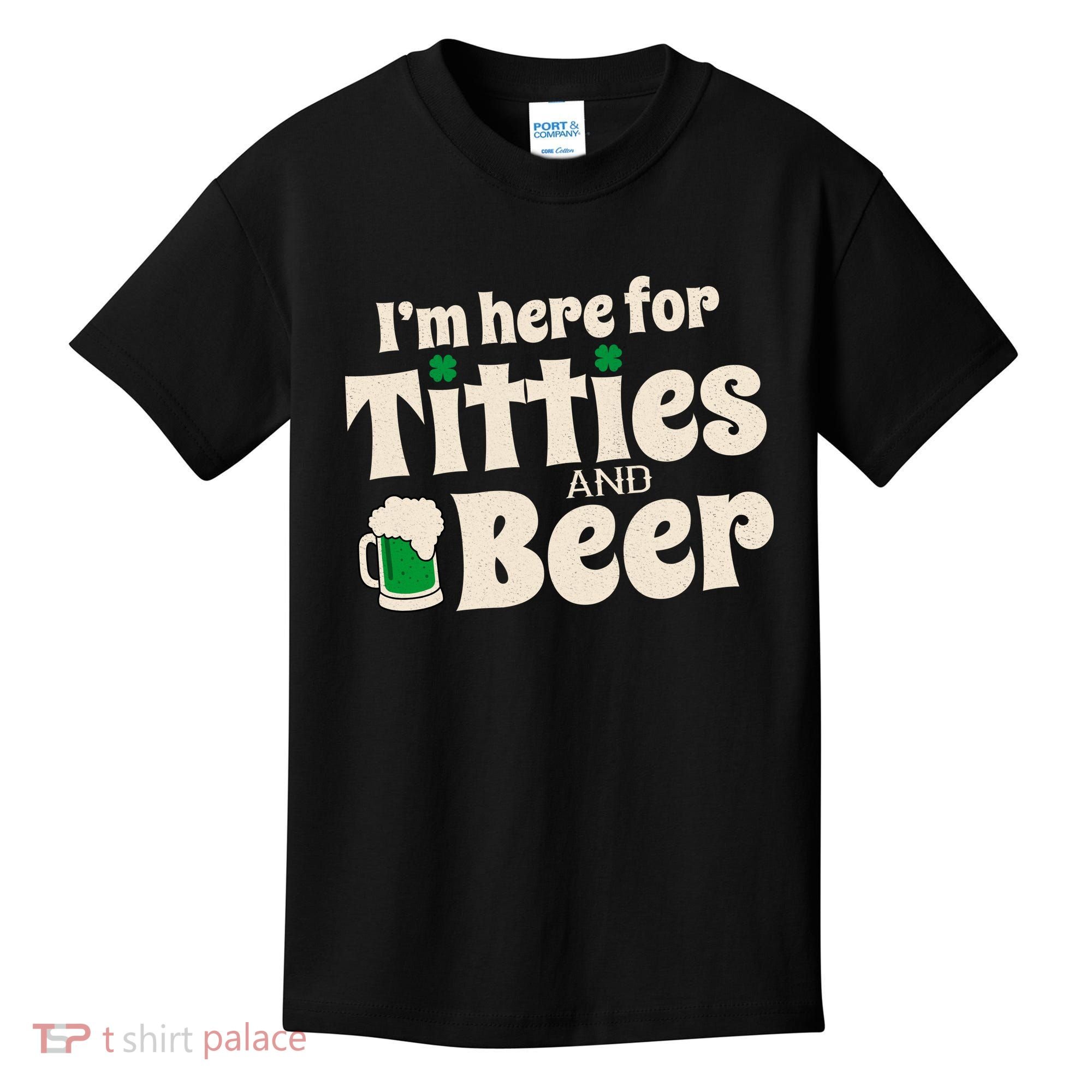 Titties And Beer Funny St Patricks Day Kids T-Shirt