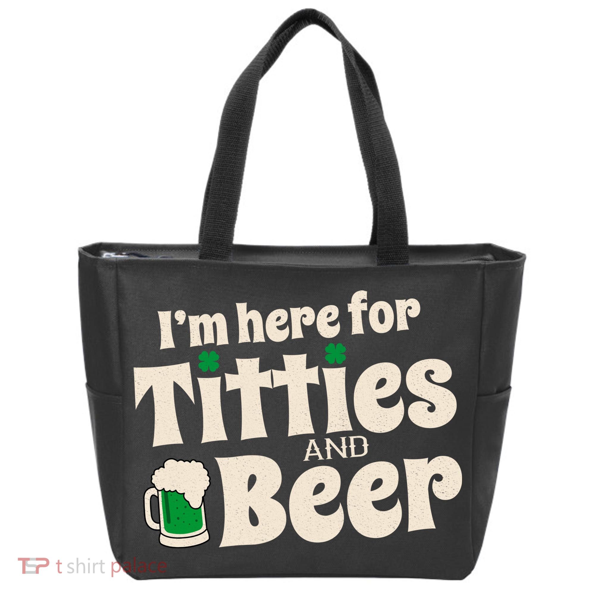 Titties And Beer Funny St Patricks Day Tote Bag