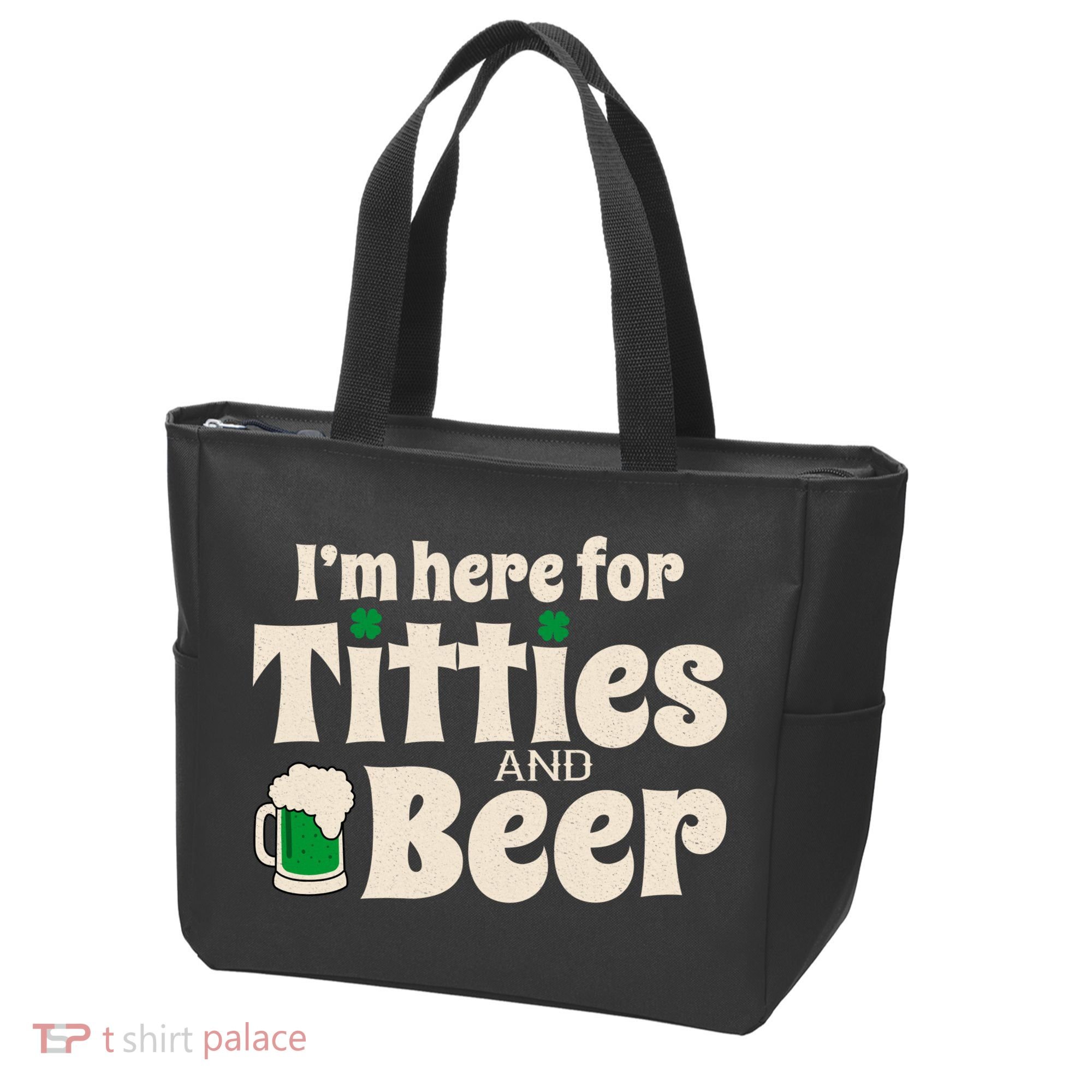 Titties And Beer Funny St Patricks Day Tote Bag