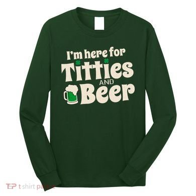 Titties And Beer Funny St Patricks Day Long Sleeve Shirt