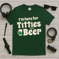 Titties And Beer Funny St Patricks Day T-Shirt thumb 5