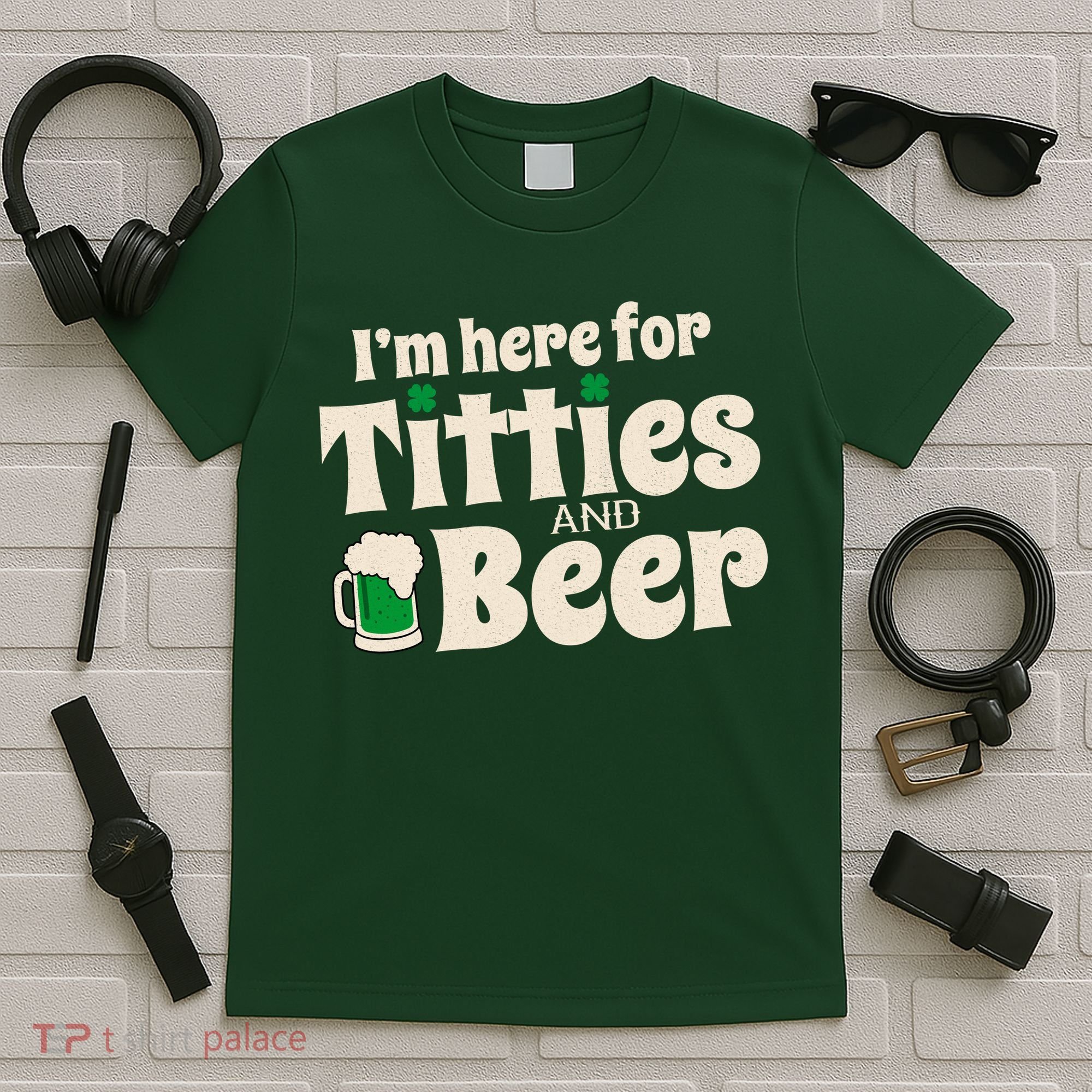Titties And Beer Funny St Patricks Day T-Shirt