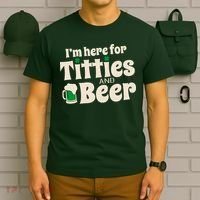 Titties And Beer Funny St Patricks Day T-Shirt thumb 6