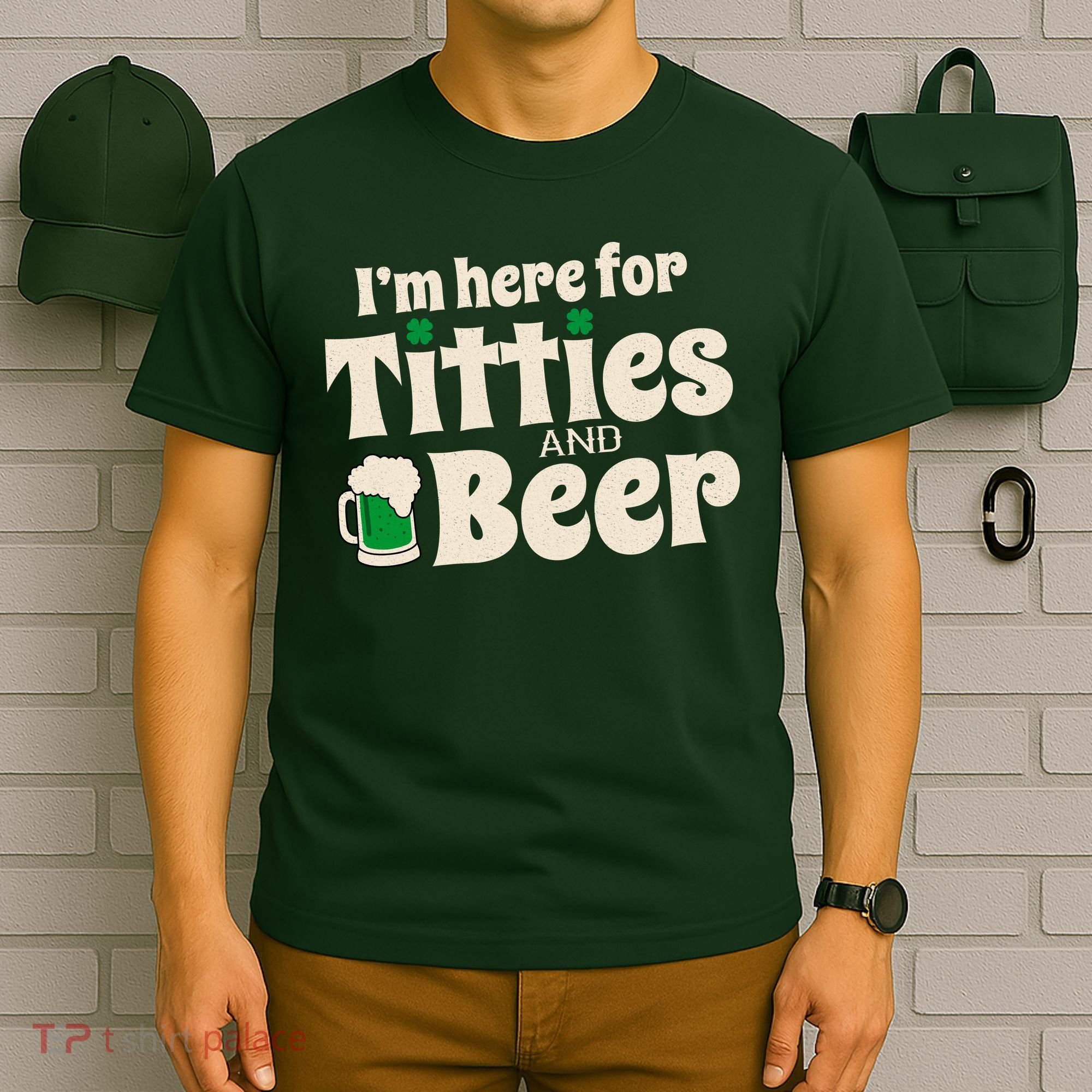 Titties And Beer Funny St Patricks Day T-Shirt