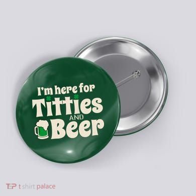 Titties And Beer Funny St Patricks Day Button