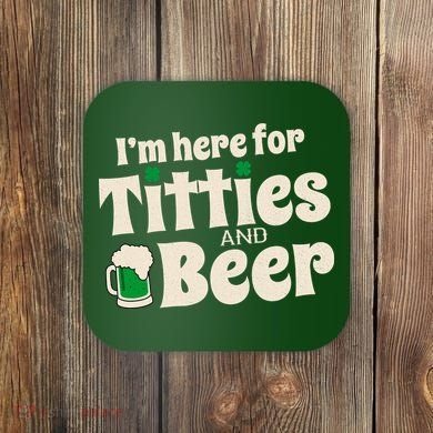 Titties And Beer Funny St Patricks Day Coaster