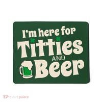 Titties And Beer Funny St Patricks Day Mousepad thumb 0