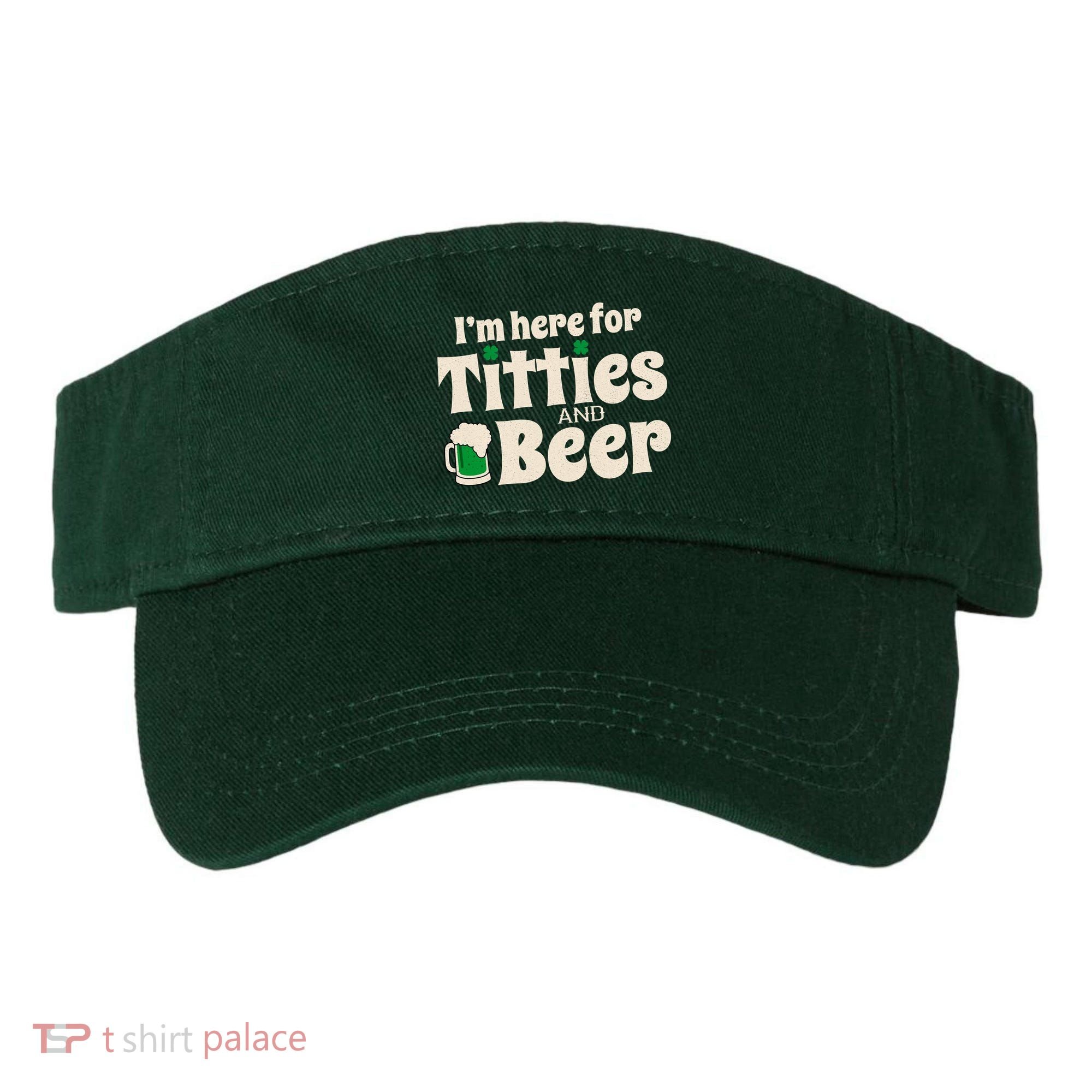 Titties And Beer Funny St Patricks Day Visor