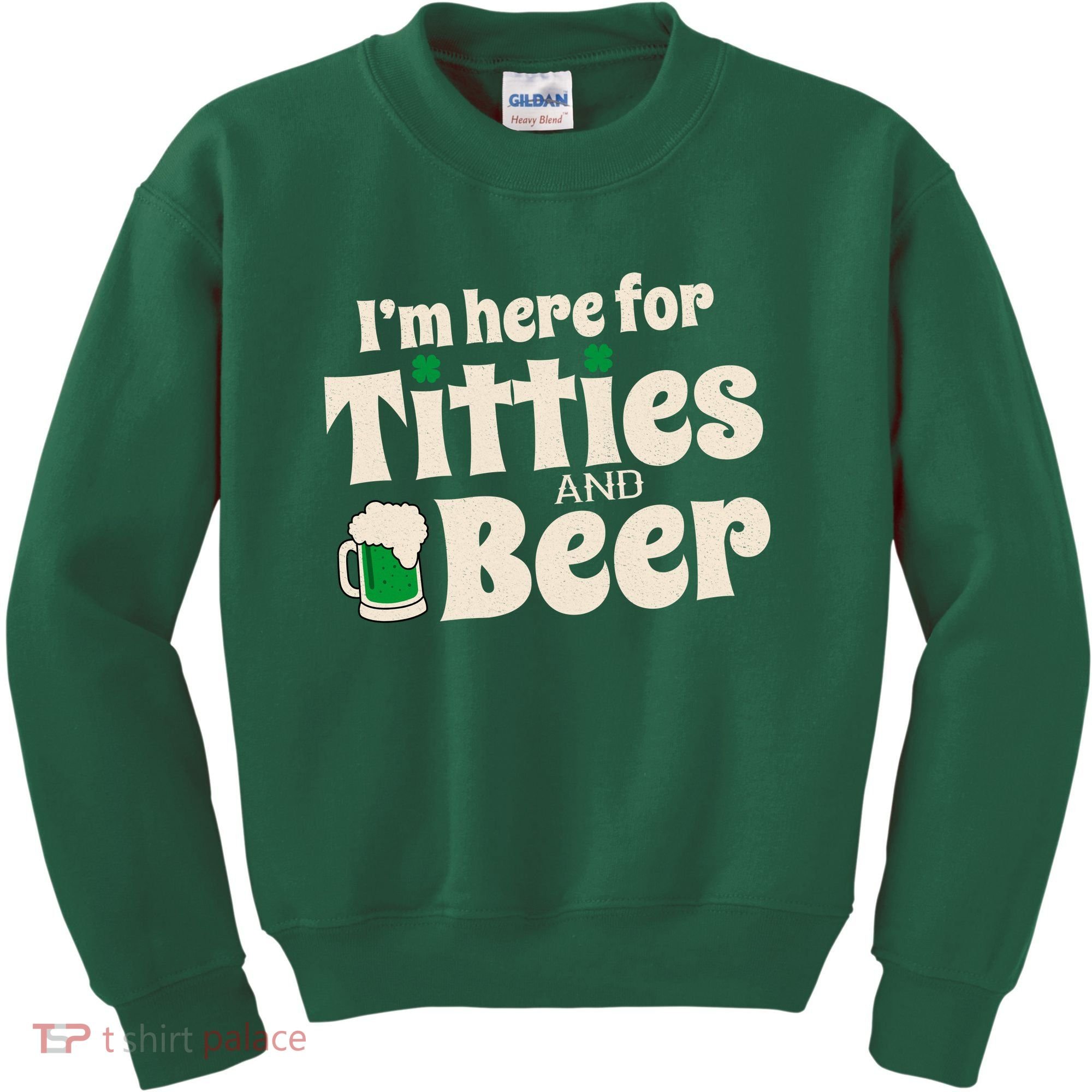 Titties And Beer Funny St Patricks Day Kids Sweatshirt