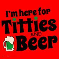 Titties And Beer Funny St Patricks Day Santa Hat thumb 1