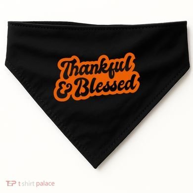 Thankful And Blessed Thanksgiving Holiday USA-Made Doggie Bandana