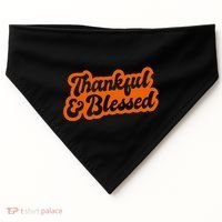 Thankful And Blessed Thanksgiving Holiday USA-Made Doggie Bandana thumb 0