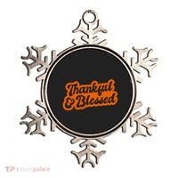 Thankful And Blessed Thanksgiving Holiday Ornament thumb 0