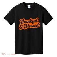 Thankful And Blessed Thanksgiving Holiday Kids T-Shirt thumb 0