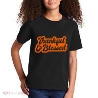 Thankful And Blessed Thanksgiving Holiday Kids T-Shirt thumb 2