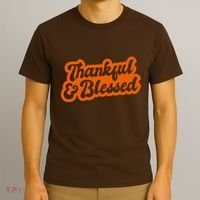 Thankful And Blessed Thanksgiving Holiday T-Shirt thumb 3