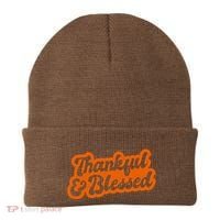 Thankful And Blessed Thanksgiving Holiday Beanie thumb 0