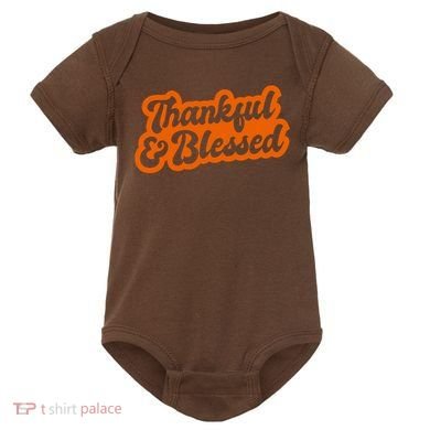 Thankful And Blessed Thanksgiving Holiday Baby Bodysuit