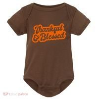 Thankful And Blessed Thanksgiving Holiday Baby Bodysuit thumb 0