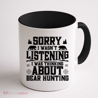 Thinking About Bear Hunting Bear Hunter Gift Coffee Mug back