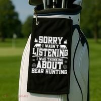 Thinking About Bear Hunting Bear Hunter Gift Golf Towel thumb 2