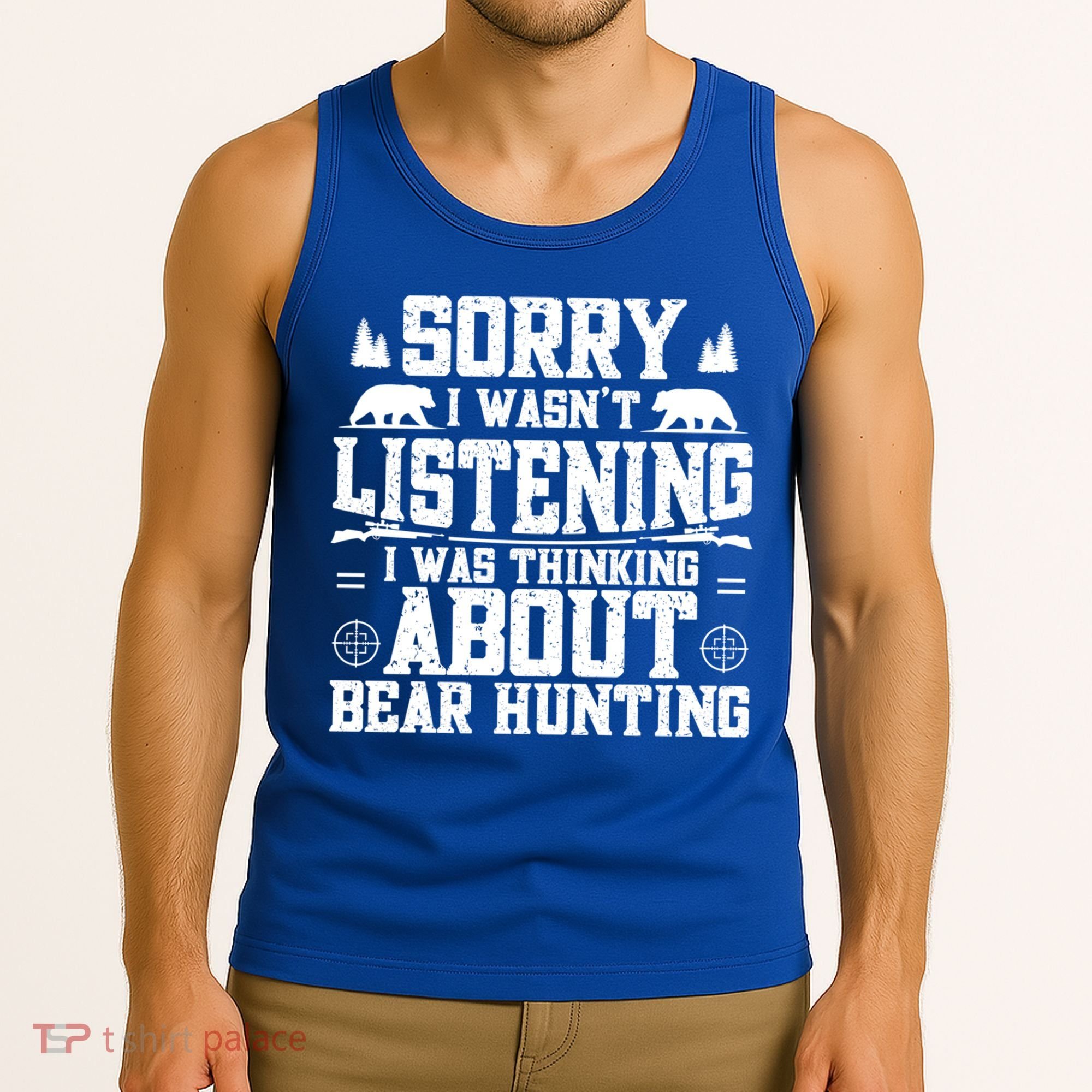 Thinking About Bear Hunting Bear Hunter Gift Tank Top
