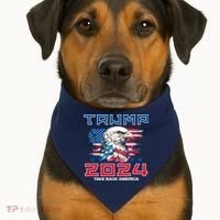 Take America Back Trump 2024 USA-Made Doggie Bandana thumb 1
