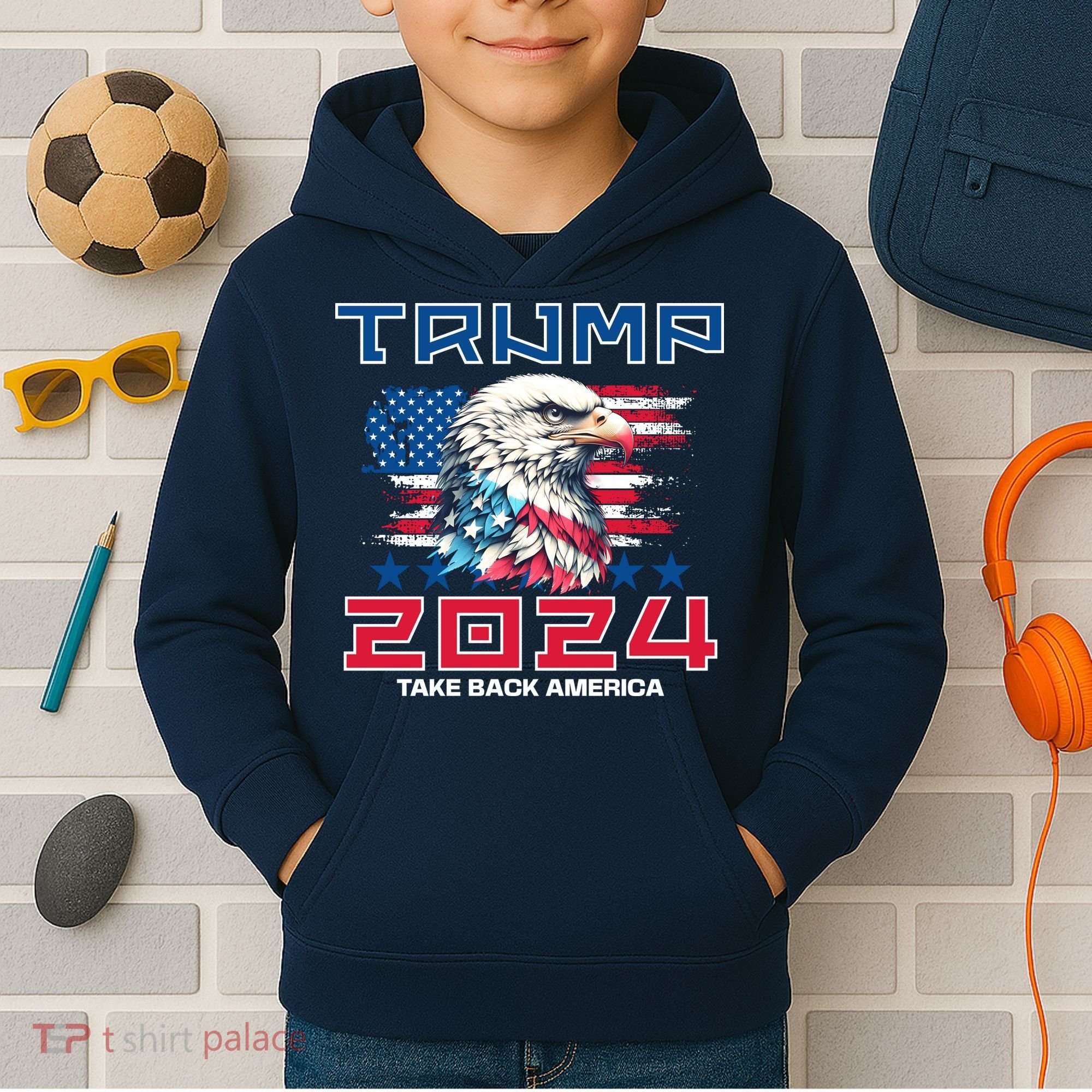 Take America Back Trump 2024 Kids Hoodie