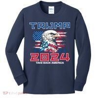 Take America Back Trump 2024 Kids Long Sleeve Shirt thumb 0